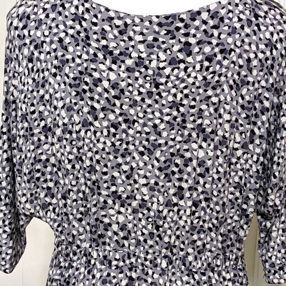 SOMA Midi Dress Black/White and Grey Speckled 3/4 Sleeve - Picture 7 of 8